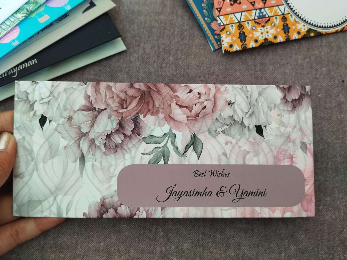 Personalised Money Envelopes - Pink Floral Theme - Set of 20 - Chatterbox Labels - Envelopes