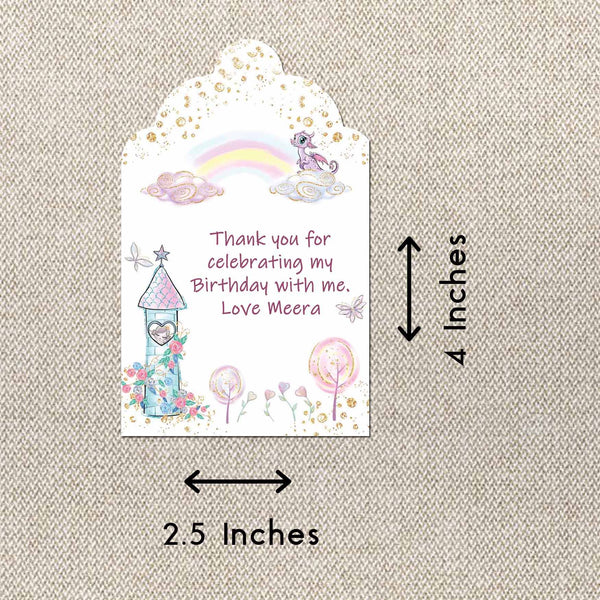 Personalised Thank You Cards - Pink Glitter - Set of 15 - Chatterbox Labels