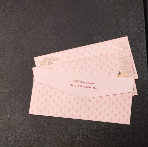 Personalised Money Envelopes - Pink Peacock - Chatterbox Labels - Envelopes
