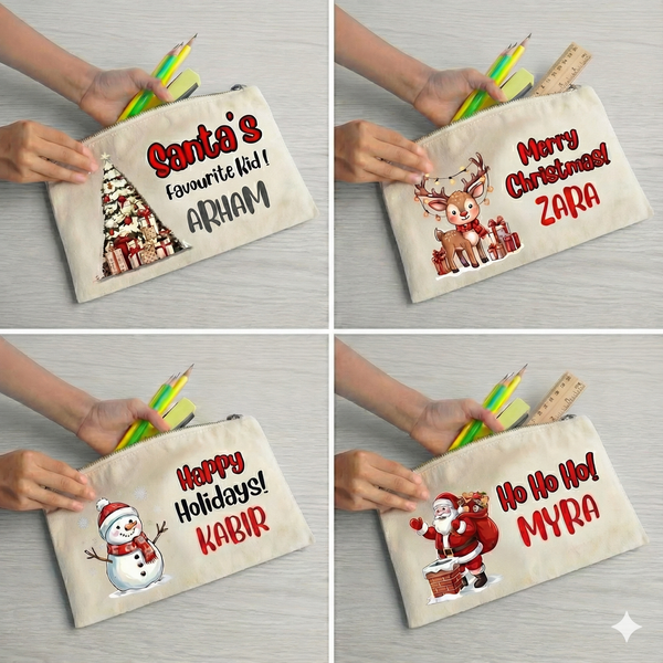 Custom Pencil Pouch - Christmas Design