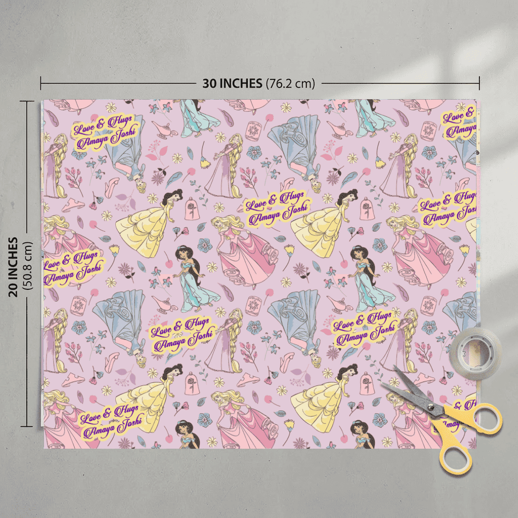 Custom Gift Wrapping Paper for Kids - Princesses - Chatterbox Labels - Wrapping Paper
