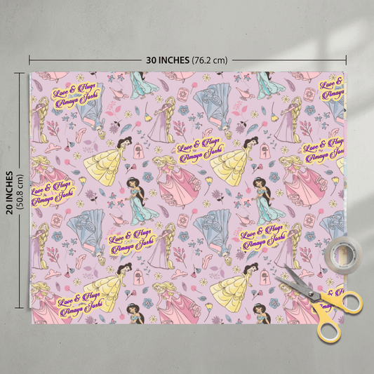 Custom Gift Wrapping Paper for Kids - Princesses - Chatterbox Labels - Wrapping Paper