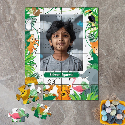 Custom Acrylic Photo Puzzle - Jungle Safari Design - Chatterbox Labels - Puzzle