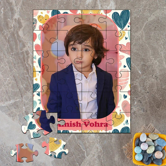 Custom Acrylic Photo Puzzle - Hearts Theme - Chatterbox Labels - Puzzle