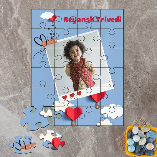 Custom Acrylic Photo Puzzle - Paper Hearts - Chatterbox Labels - Puzzle