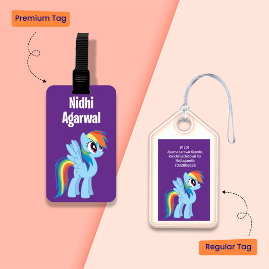 Personalized Bag Tags for Kids - Pony Design - Chatterbox Labels - Bag Tags