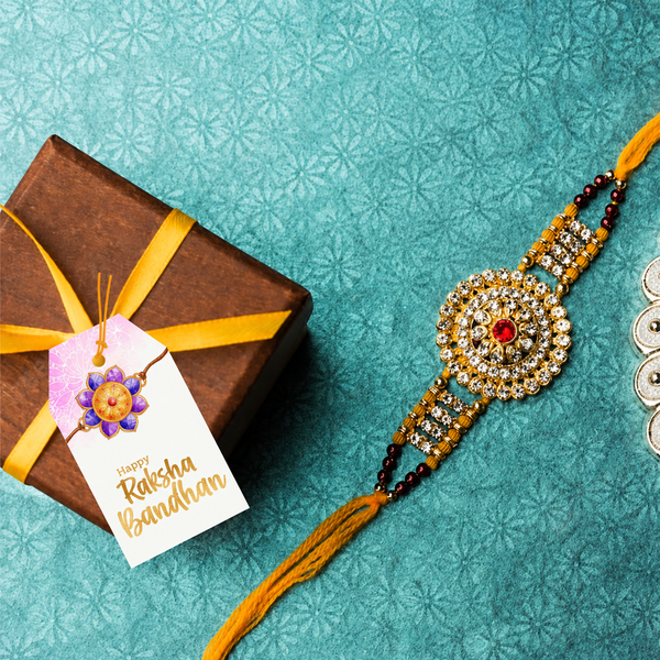 Custom Happy Rakhi Gift Tags- Golden Bond Design