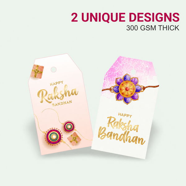 Custom Happy Rakhi Gift Tags- Golden Bond Design