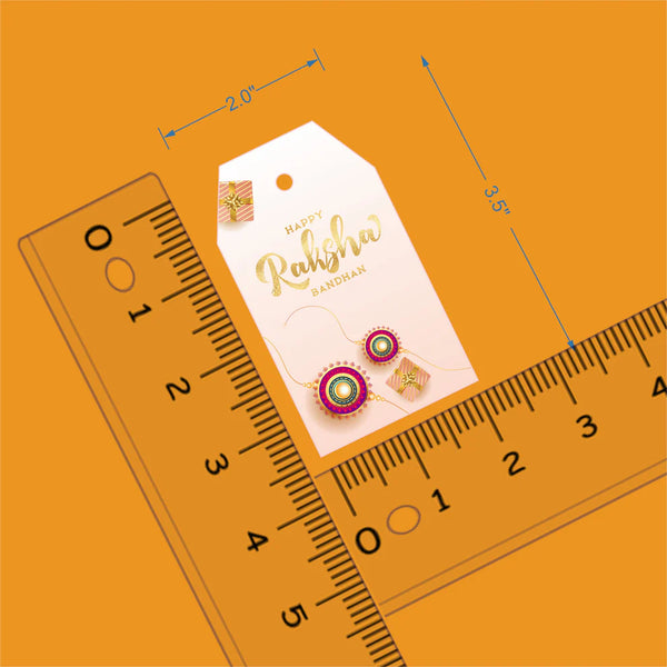 Custom Happy Rakhi Gift Tags- Golden Bond Design