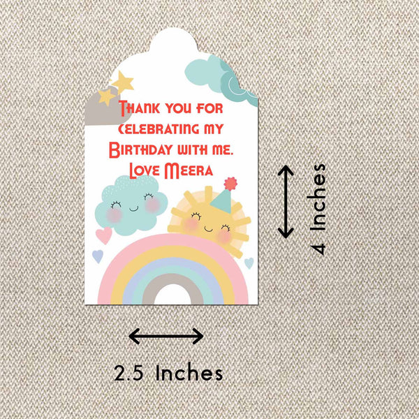 Personalised Thank You Cards - Rainbow - Set of 15 - Chatterbox Labels