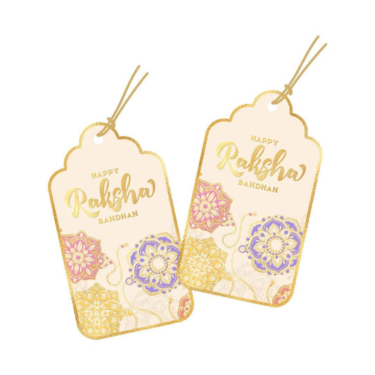 Custom Floral Gold Foil Gift Tags for Rakhi - Chatterbox Labels-Gift Tags