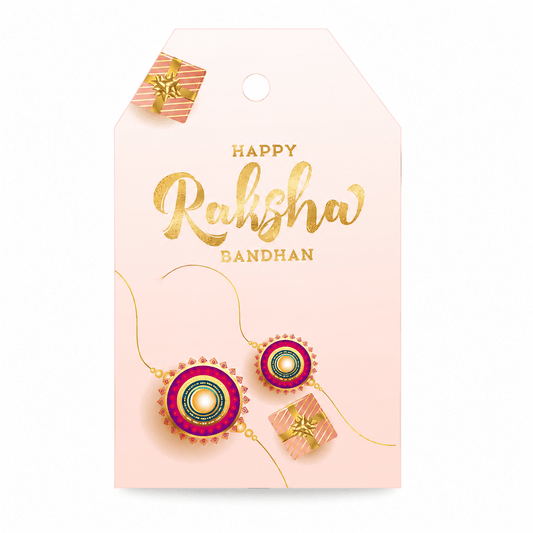 Custom Happy Rakhi Gift Tags- Golden Bond Design - Chatterbox Labels-Gift Tags