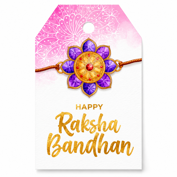 Custom Happy Rakhi Gift Tags- Golden Bond Design