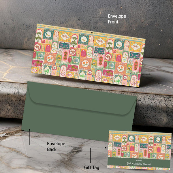 Personalised Money Envelopes - Rang Mahal Design - Chatterbox Labels - Envelopes