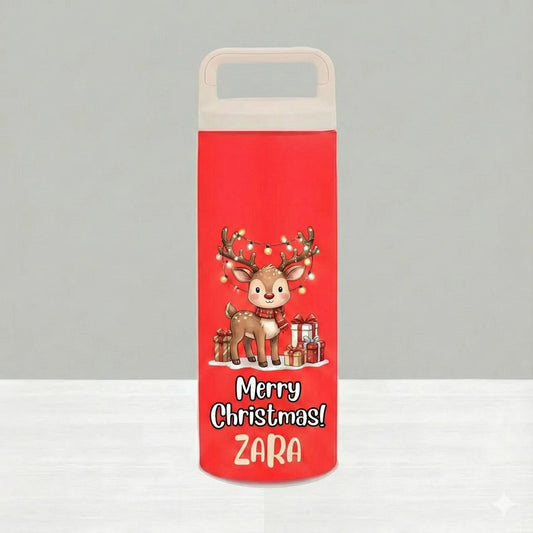 Personalised Stainless Steel Water Bottle - Christmas Edition - Chatterbox Labels - Water Bottle