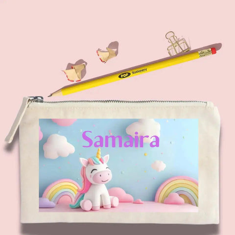 Custom Pencil Pouch - Enchanted Unicorn Pouch Chatterbox Labels