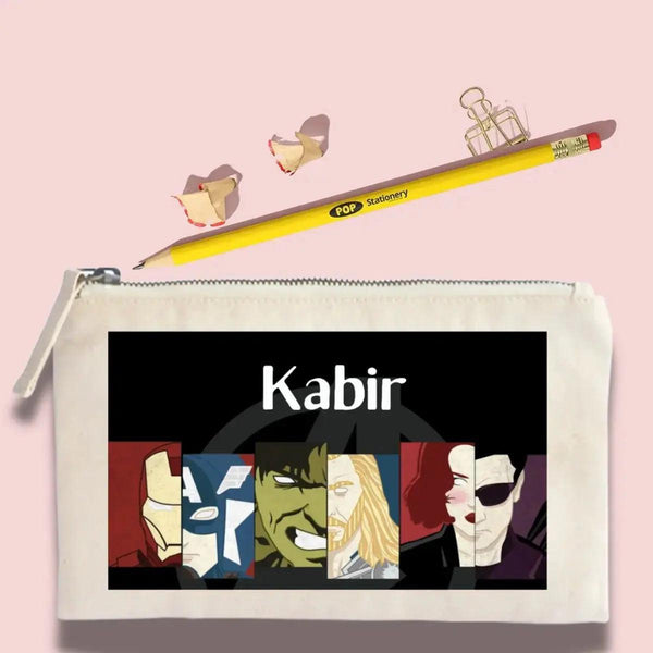 Custom Pencil Pouch - Avengers Assemble Pouch Chatterbox Labels