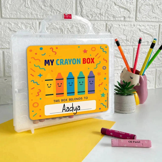 Return Gift - Personalised Colouring Book with Custom Faber - Castell Crayon Box - Chatterbox Labels - Colouring Book