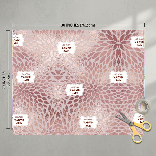 Custom Gift Wrapping Paper - Rose Whisper Design - Chatterbox Labels - Wrapping Paper