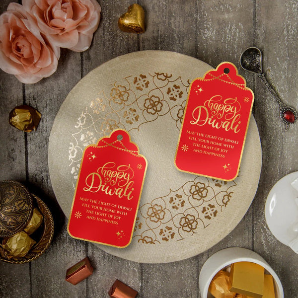 Happy Diwali Gold Foil Gift Tags - Sacred Red - Chatterbox Labels - Gift Tags