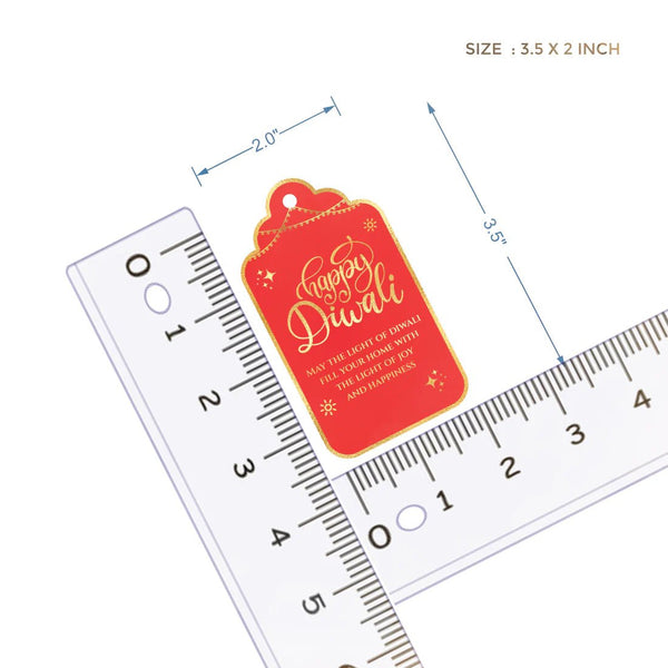 Happy Diwali Gold Foil Gift Tags - Sacred Red - Chatterbox Labels - Gift Tags