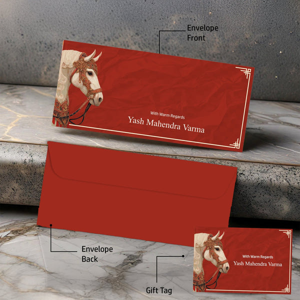 Personalised Money Envelopes - Royal Baraat Laal Design - Chatterbox Labels-Envelopes