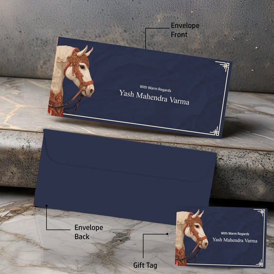 Personalised Money Envelopes - Royal Baraat Neel Design - Chatterbox Labels-Envelopes