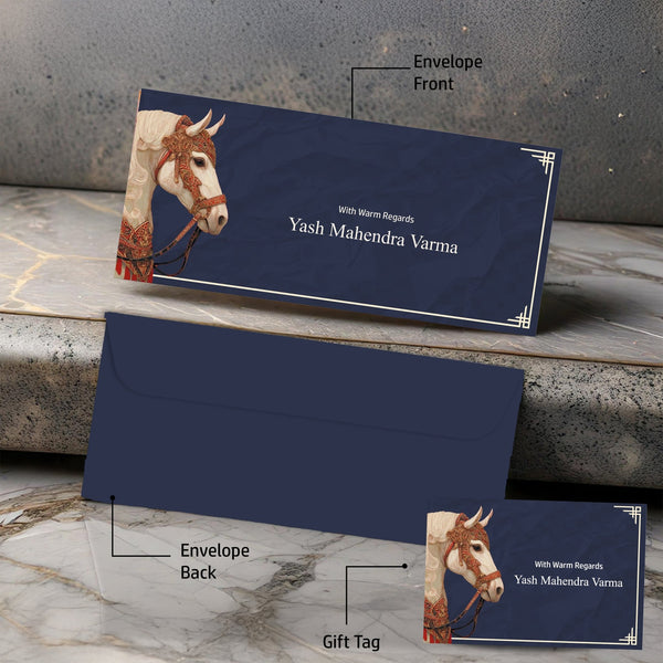 Personalised Money Envelopes - Royal Baraat Neel Design - Chatterbox Labels - Envelopes