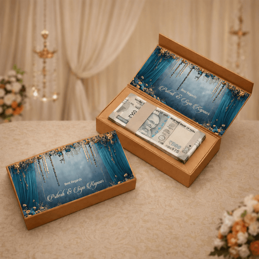 Personalised Shagun Cash Gift Box - Royal Canopy - Chatterbox Labels-Cash Box