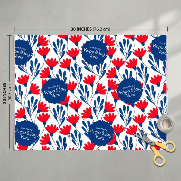 Custom Gift Wrapping Paper - Ruby Petals - Chatterbox Labels - Wrapping Paper