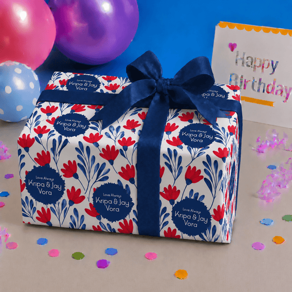 Custom Gift Wrapping Paper - Ruby Petals - Chatterbox Labels - Wrapping Paper
