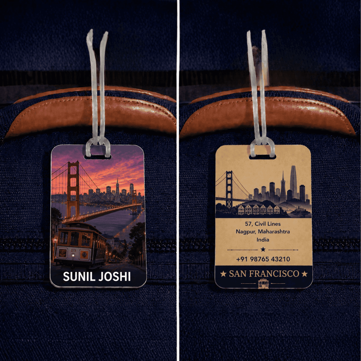 Personalised Luggage Tags - San Fancisco - Chatterbox Labels - Luggage Tags