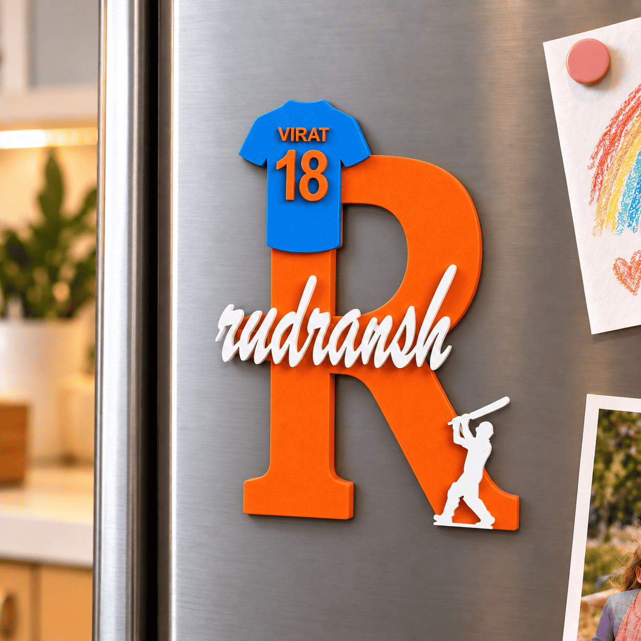 Cricket Jersey Theme - 3D Printed Magnetic Name Sign