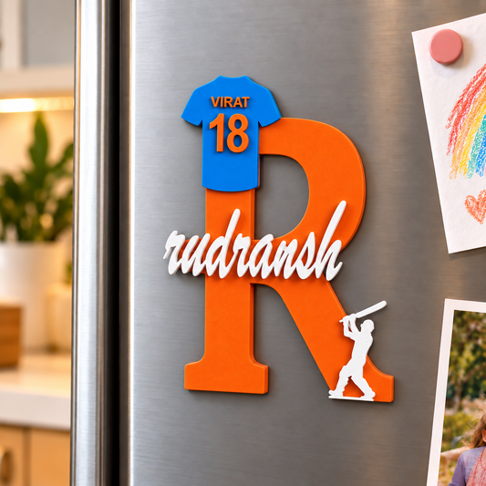 Cricket Jersey Theme - 3D Printed Magnetic Name Sign