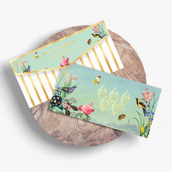 Luxe Money Envelopes -Birdsong Blossoms- Set of 20