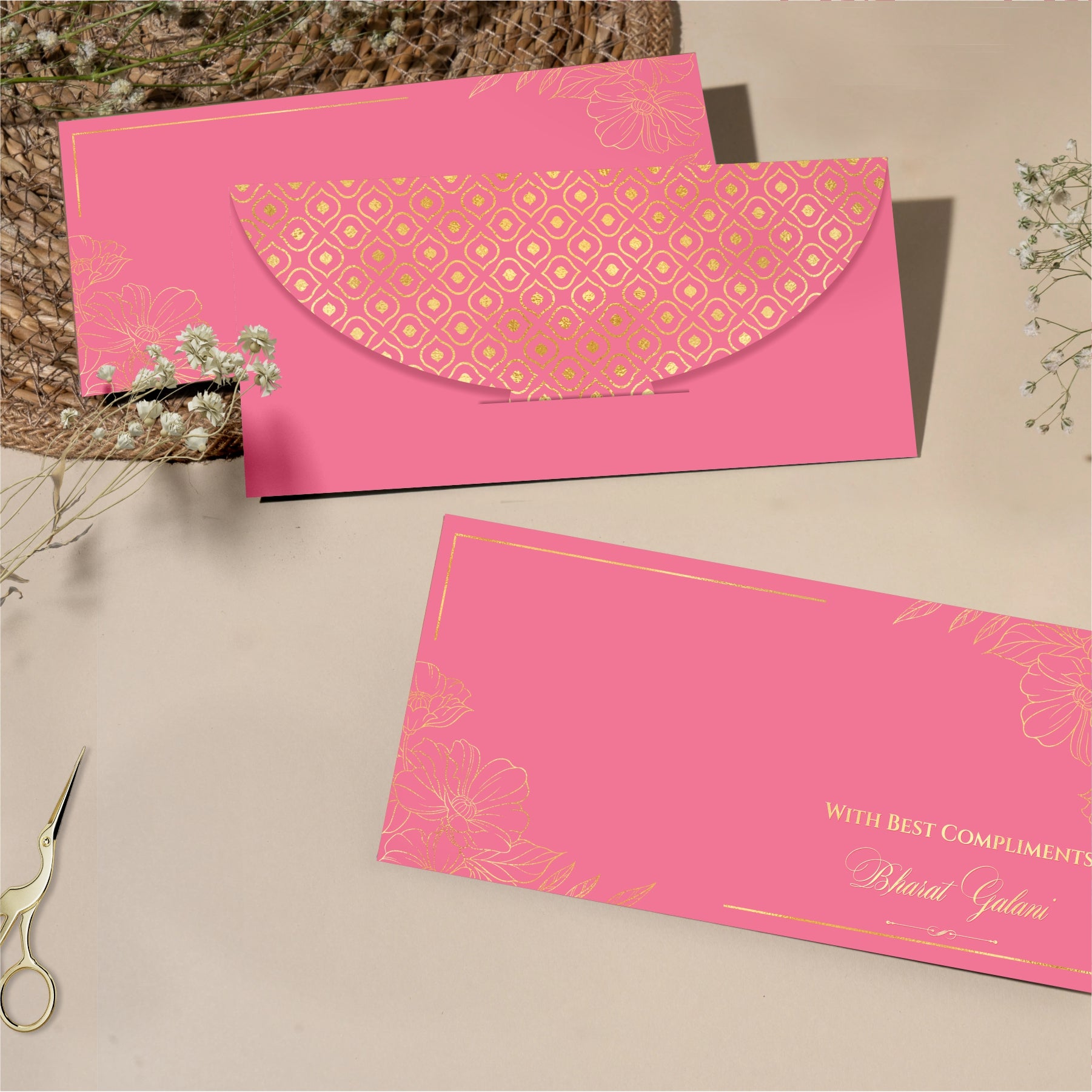 Luxe Gold Foil Money Envelopes - Royal Pink - Chatterbox Labels - Luxe Envelopes