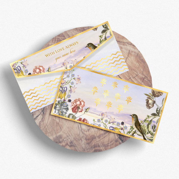 Luxe Money Envelopes -Birdsong Blossoms- Set of 20