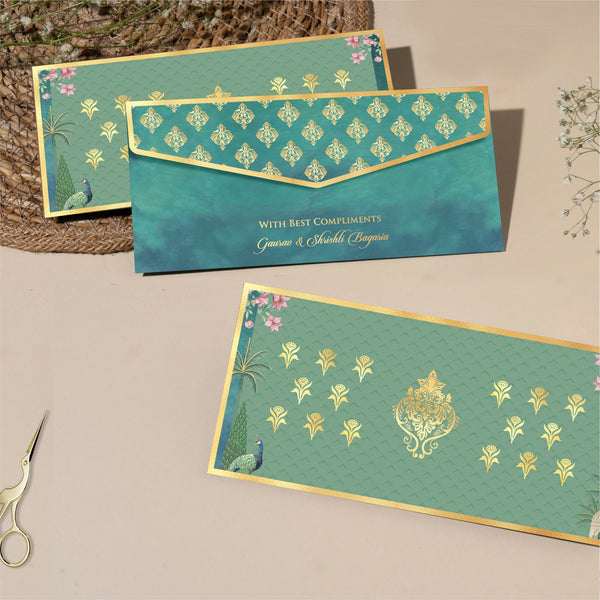 Luxe Gold Foil Money Envelopes - Emerald Royale - Chatterbox Labels - Luxe Envelopes