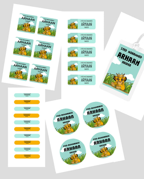 Waterproof personalised assorted label pack. Simba Design – Chatterbox ...