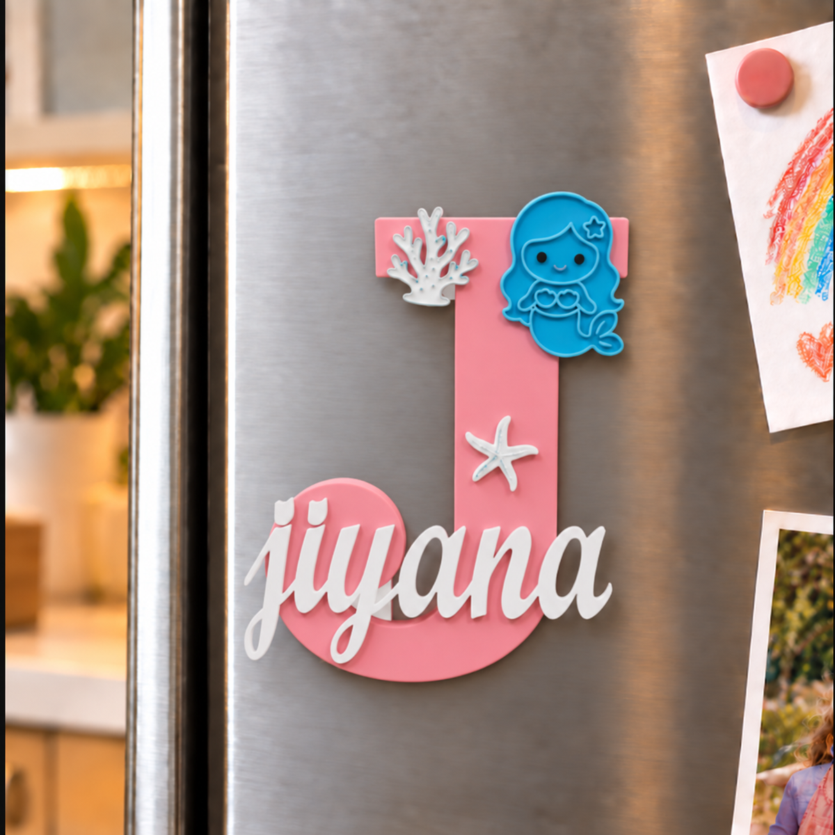 Mermaid 3D Printed Magnetic Name Sign