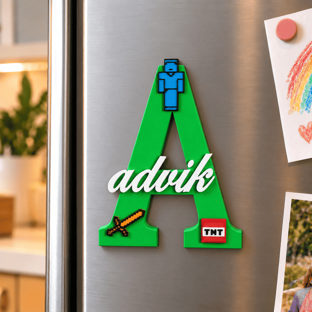 Minecraft 3D Printed Magnetic Name Sign