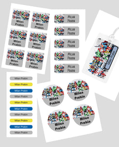 Assorted Waterproof Labels - Superhero Theme Chatterbox Labels