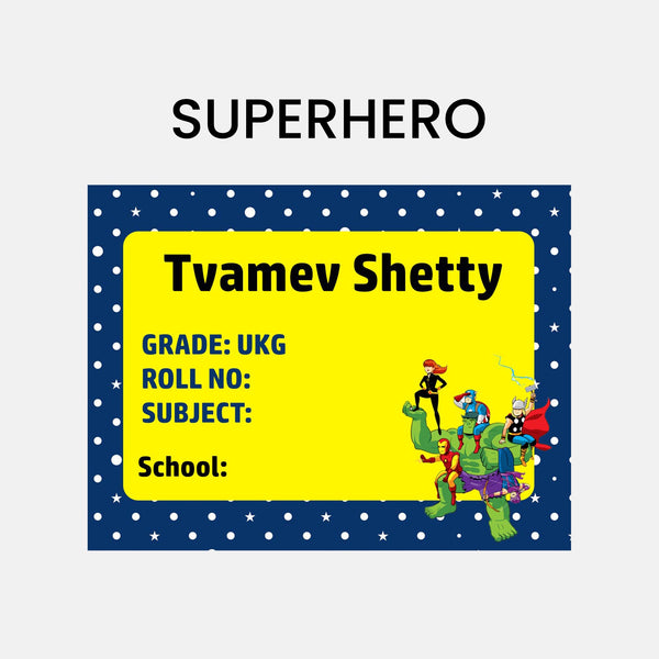 Book Labels & Stickers - SUPERHERO - Chatterbox Labels - Book Labels