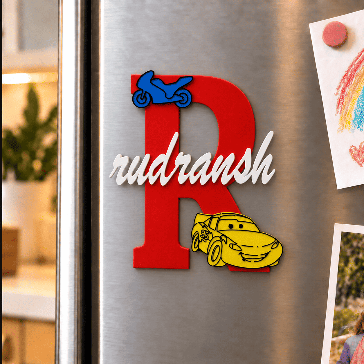 Cars Theme 3D Printed Magnetic Name Sign