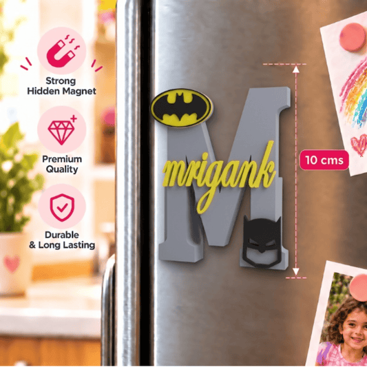 Batman Theme 3D Printed Magnetic Name Sign