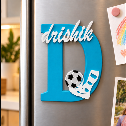 Football Theme 3D Printed Magnetic Name Sign