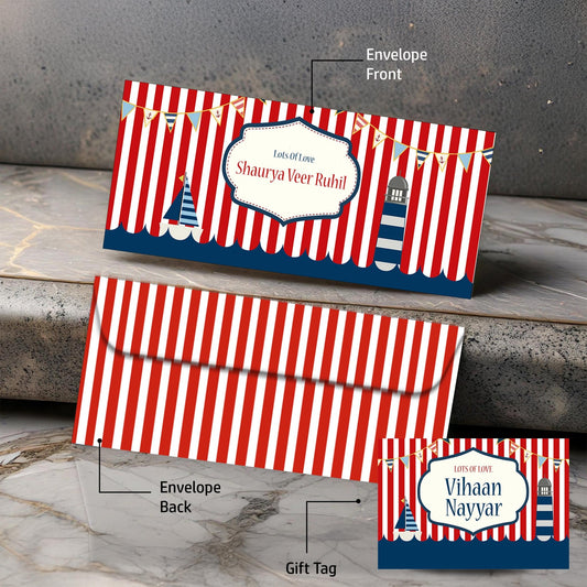 Personalised Money Envelopes - Sailor Theme - Set of 20 - Chatterbox Labels-Envelopes