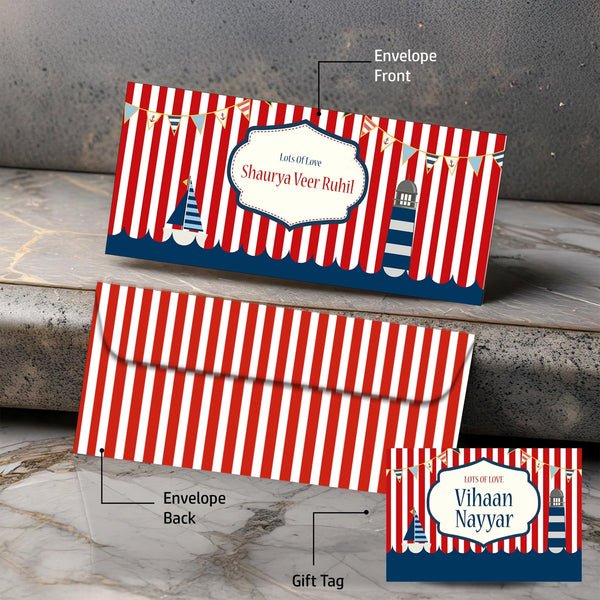 Personalised Money Envelopes - Sailor Theme - Set of 20 - Chatterbox Labels-Envelopes