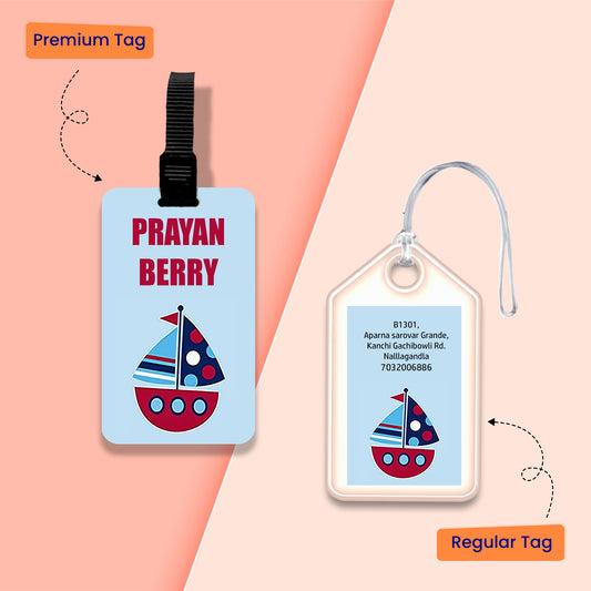 Personalized Bag Tags for Kids - Sailor Design - Chatterbox Labels - Luggage Tags
