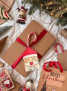 Personalized Christmas Gift Tag Santa Face